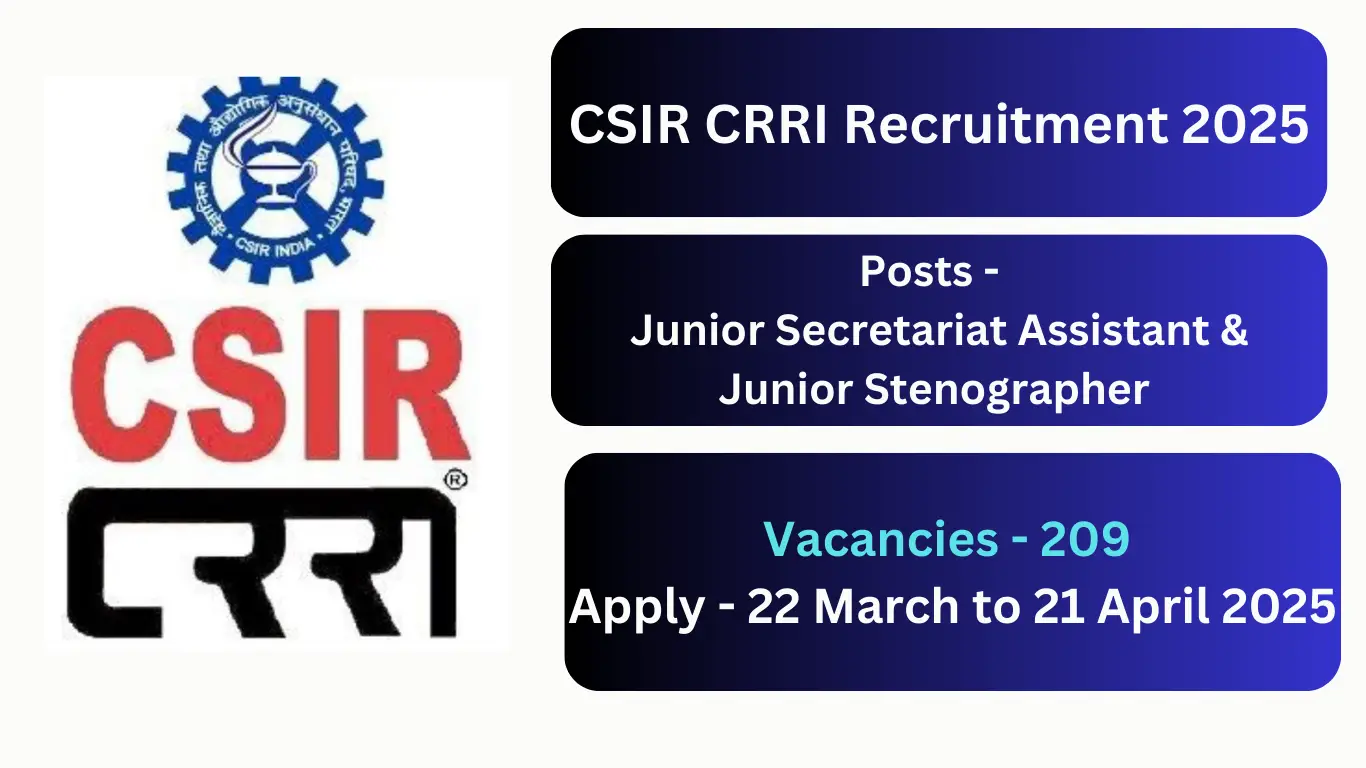CSIR CRRI Recruitment 2025