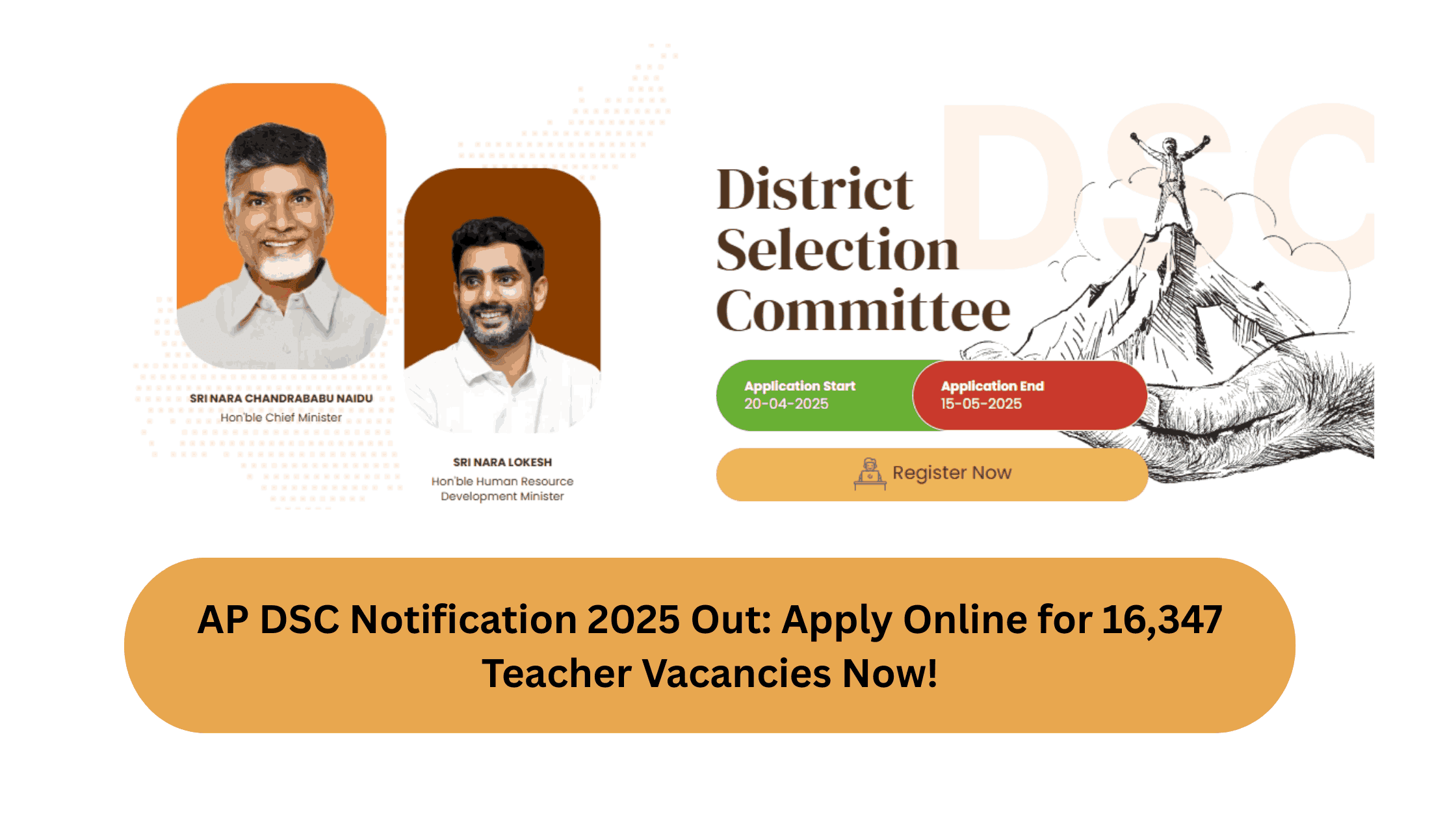 AP DSC Notification 2025 Released โ Apply Online for 16347 Teacher Vacancies