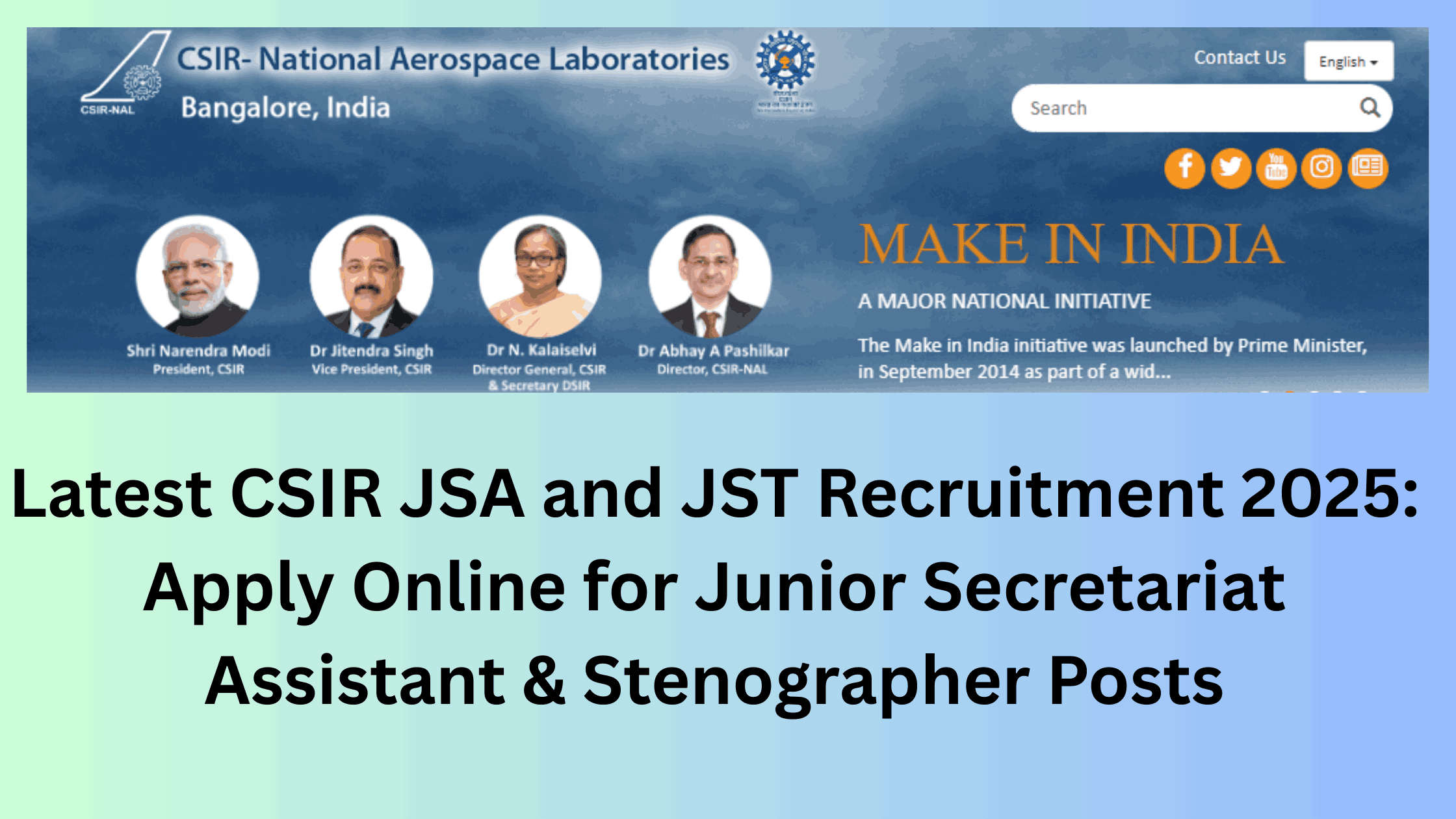 CSIR JSA and JST Recruitment 2025 – Latest Secretariat Assistant and Stenographer Jobs