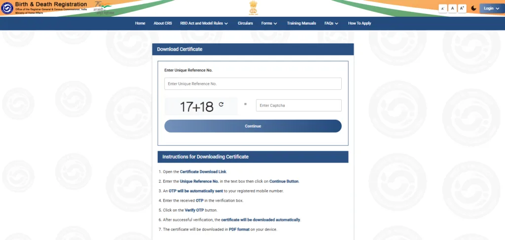 Download the Birth Certificate